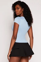 Womens Short Sleeve Crew Neck Top,