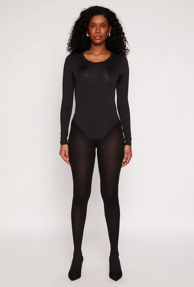 Womens Daisy Long Sleeve Crew Neck Bodysuit,