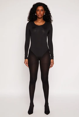 Womens Daisy Long Sleeve Crew Neck Bodysuit,