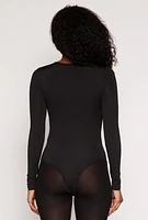 Womens Daisy Long Sleeve Crew Neck Bodysuit,