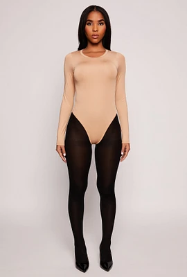 Womens Daisy Long Sleeve Crew Neck Bodysuit,