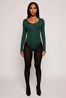 Womens Daisy Scoop Neck Long Sleeve Bodysuit,