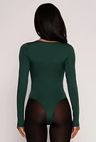 Womens Daisy Scoop Neck Long Sleeve Bodysuit,