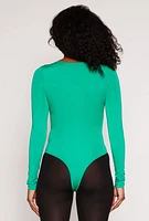 Womens Daisy Scoop Neck Long Sleeve Bodysuit,