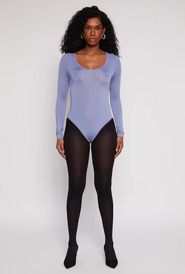 Womens Daisy Scoop Neck Long Sleeve Bodysuit,