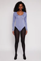 Womens Daisy Scoop Neck Long Sleeve Bodysuit,