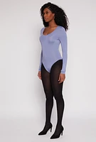 Womens Daisy Scoop Neck Long Sleeve Bodysuit,