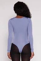 Womens Daisy Scoop Neck Long Sleeve Bodysuit,