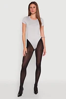 Womens Daisy Short Sleeve Crew Neck Bodysuit, Grey, Size S