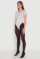Womens Daisy Short Sleeve Crew Neck Bodysuit, Grey, Size S