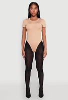 Womens Daisy Short Sleeve Crew Neck Bodysuit,
