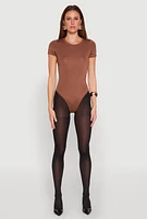 Womens Daisy Short Sleeve Crew Neck Bodysuit, M