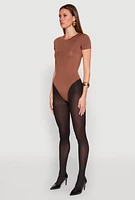 Womens Daisy Short Sleeve Crew Neck Bodysuit, M