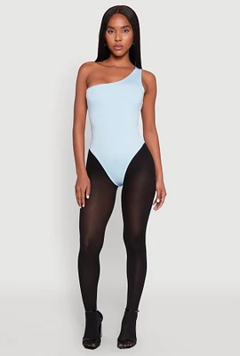 Womens Daisy Sleeveless One Shoulder Bodysuit,