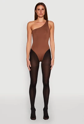 Womens Daisy Sleeveless One Shoulder Bodysuit,