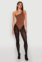 Womens Daisy Sleeveless One Shoulder Bodysuit,