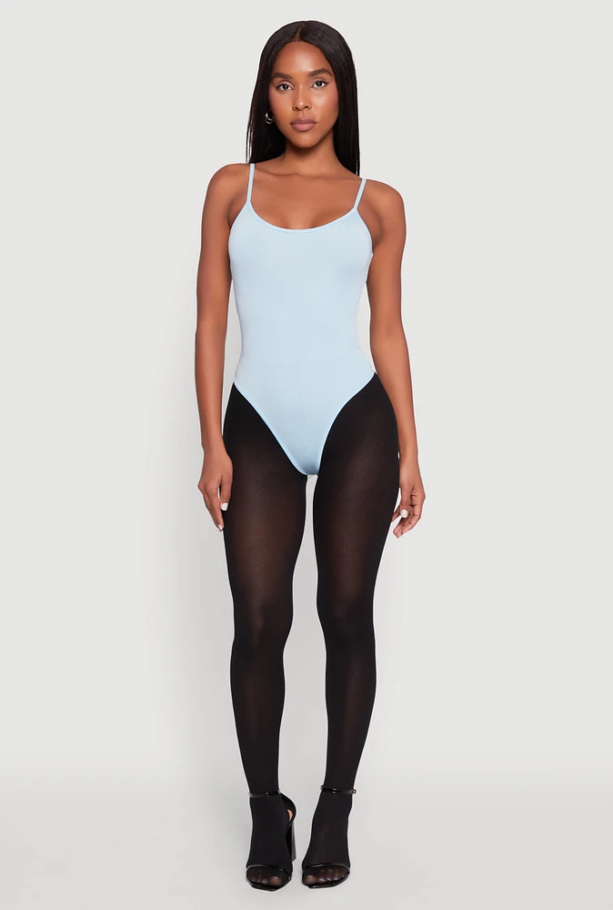 Womens Daisy Scoop Neck Cami Bodysuit,