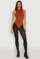 Womens Daisy Mock Neck Tank Bodysuit,