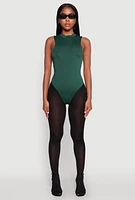 Womens Daisy Mock Neck Tank Bodysuit,