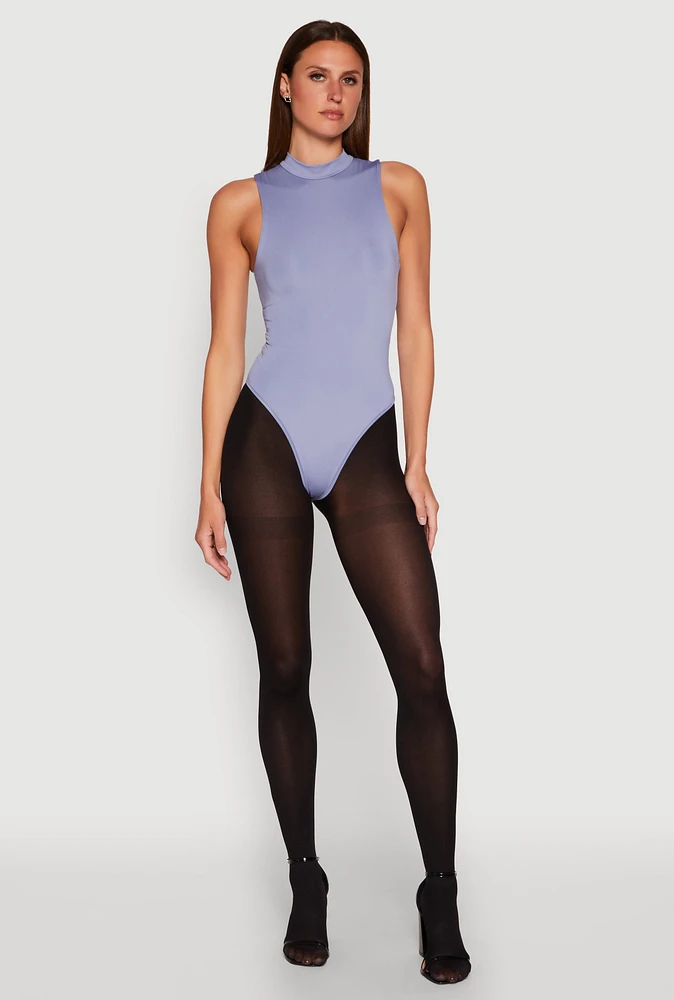 Womens Daisy Mock Neck Tank Bodysuit,
