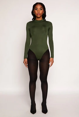 Womens Daisy Mock Neck Long Sleeve Bodysuit,