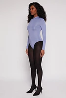 Womens Daisy Mock Neck Long Sleeve Bodysuit,