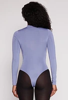 Womens Daisy Mock Neck Long Sleeve Bodysuit,