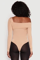 Womens Daisy One Shoulder Bodysuit, Beige, Size M