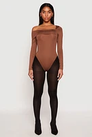 Womens Daisy One Shoulder Bodysuit, Brown,
