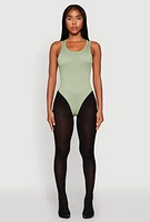Womens Daisy Basic Ribbed Knit Tank Bodysuit,