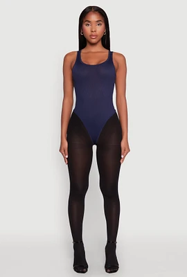 Womens Daisy Basic Ribbed Knit Tank Bodysuit,