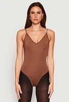 Womens Daisy V Neck Cami Thong Bodysuit,
