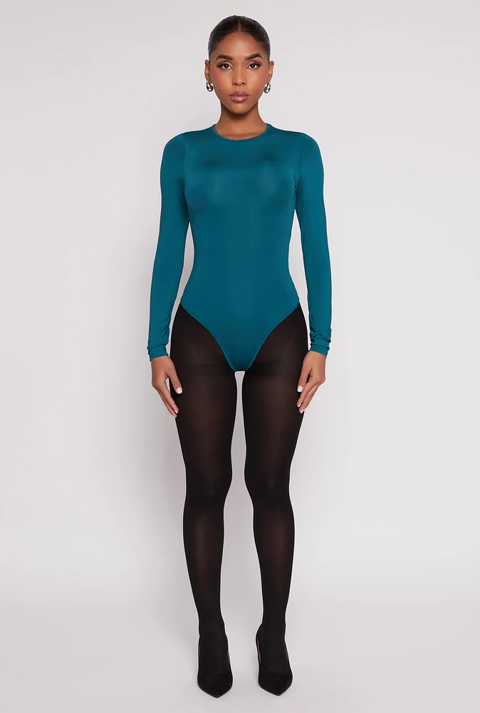 Womens Daisy Crew Neck Long Sleeve Bodysuit,