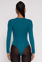 Womens Daisy Crew Neck Long Sleeve Bodysuit,