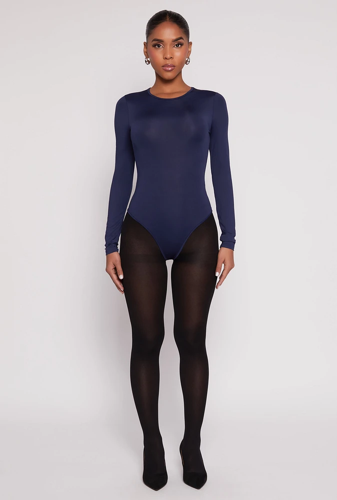 Womens Daisy Crew Neck Long Sleeve Bodysuit,