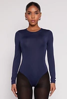 Womens Daisy Crew Neck Long Sleeve Bodysuit,