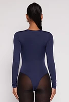 Womens Daisy Crew Neck Long Sleeve Bodysuit,