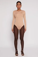 Womens Daisy Crew Neck Long Sleeve Bodysuit,