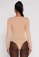 Womens Daisy Crew Neck Long Sleeve Bodysuit,