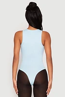 Womens Daisy Crew Neck Thong Bodysuit,