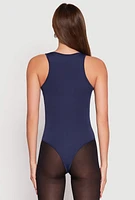 Womens Daisy Scoop Neck Thong Bodysuit,