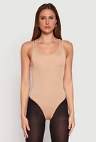 Womens Daisy Scoop Neck Thong Bodysuit,