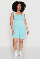 Womens Plus Mineral Wash Contrast Trim Crop Top,