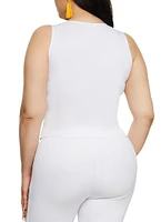 Womens Plus Size Flame Racing Graphic Tank Top, Multi, Size 2X