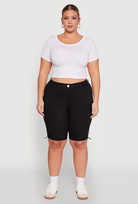 Womens Plus Hyperstretch Bermuda Shorts with Cargo Pockets, 2X