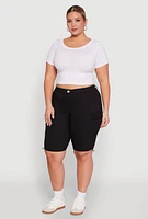 Womens Plus Hyperstretch Bermuda Shorts with Cargo Pockets, 2X