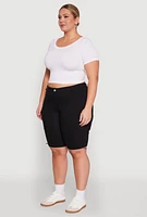 Womens Plus Hyperstretch Bermuda Shorts with Cargo Pockets, 2X