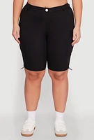 Womens Plus Hyperstretch Bermuda Shorts with Cargo Pockets, 2X