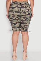 Womens Plus Hyper Stretch Cargo Bermuda Shorts, Multi,