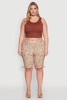 Womens Plus Size Hyper Stretch Cargo Bermuda Shorts, Multi, Size 1X